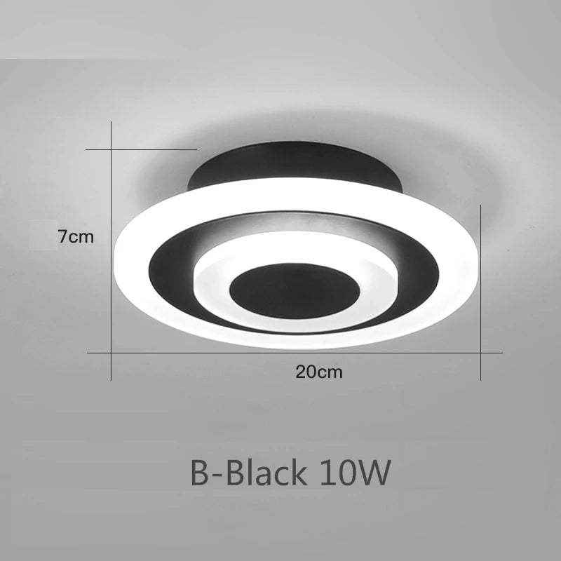 Luz de techo LED moderna para lámparas de pasillo, baño, sala de estar, balcón, iluminación cuadrada redonda, accesorios decorativos para el hogar, envío directo