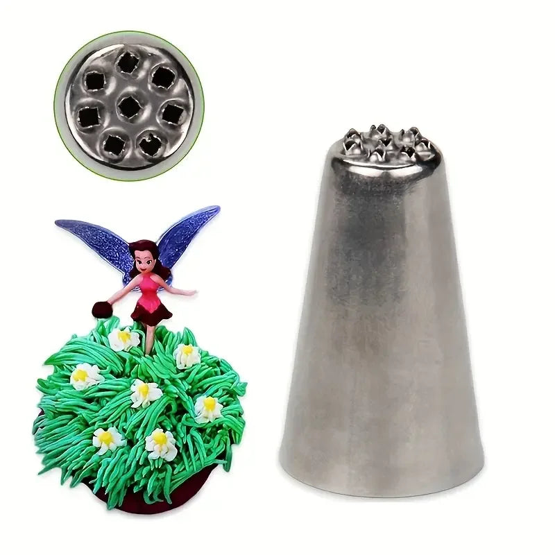 Juego de decoración de pasteles de acero inoxidable, puntas de glaseado sin costuras y boquillas para tuberías de hierba, Ideal para decoración de pasteles DIY, suministros para hornear, 3 uds.