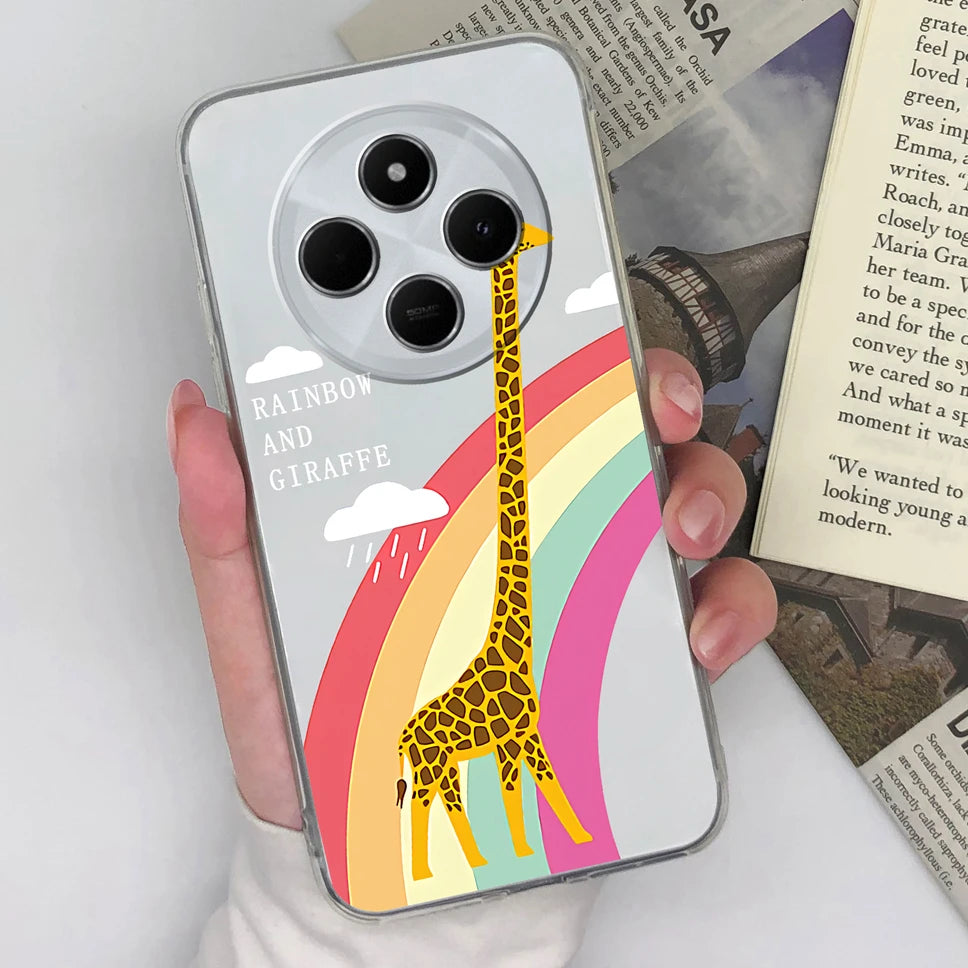 Funda de teléfono para Redmi 14C 4G, cubierta trasera creativa, transparente, suave, delgada, de silicona TPU, a prueba de golpes, protectora para Redmi14C