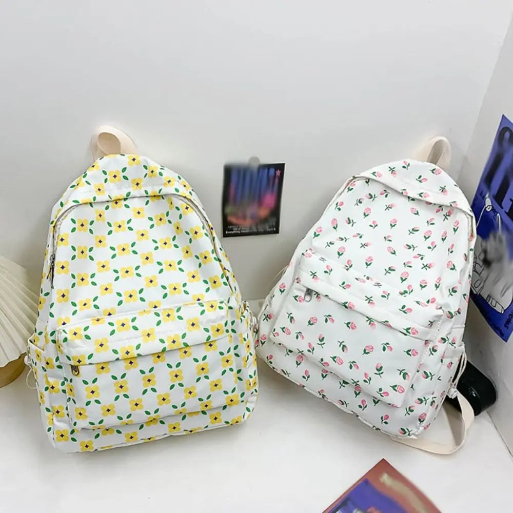 Mochila para estudiantes de moda de alta calidad, bolso escolar Floral de nailon para ocio, bolso de hombro informal estético para viaje