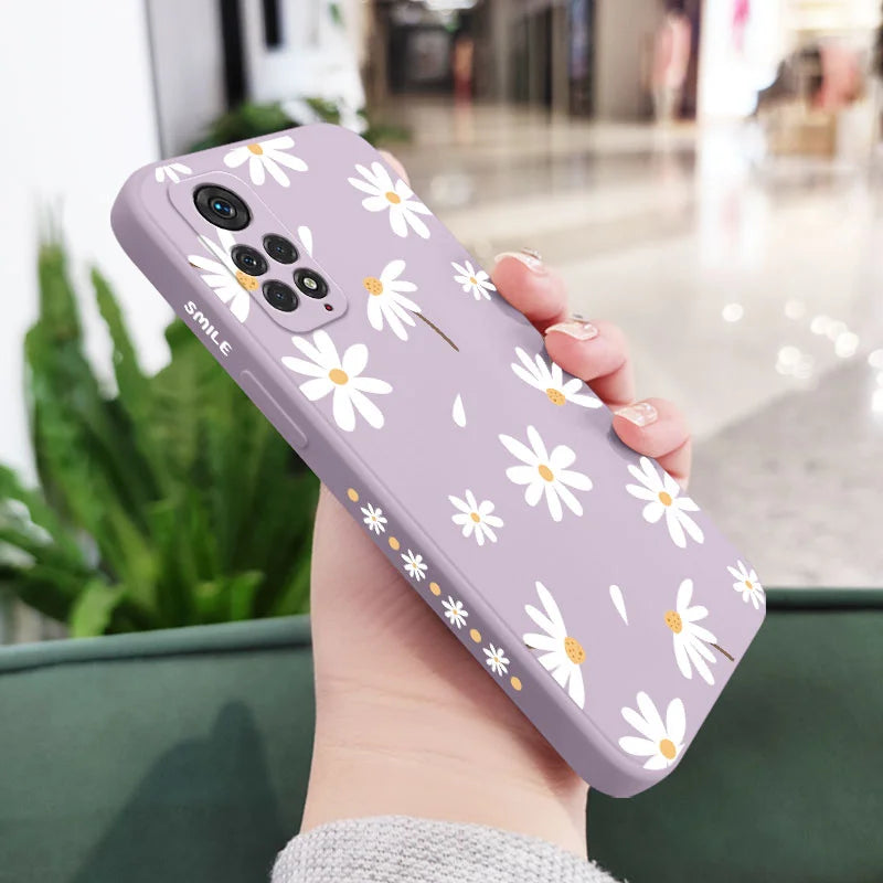 Funda de teléfono con diseño de margaritas para Xiaomi Redmi Note 14 13 12 12S 11 11S 10 10A 10T 10S 9T 9 8 7 Pro Plus 10C 4G 5G