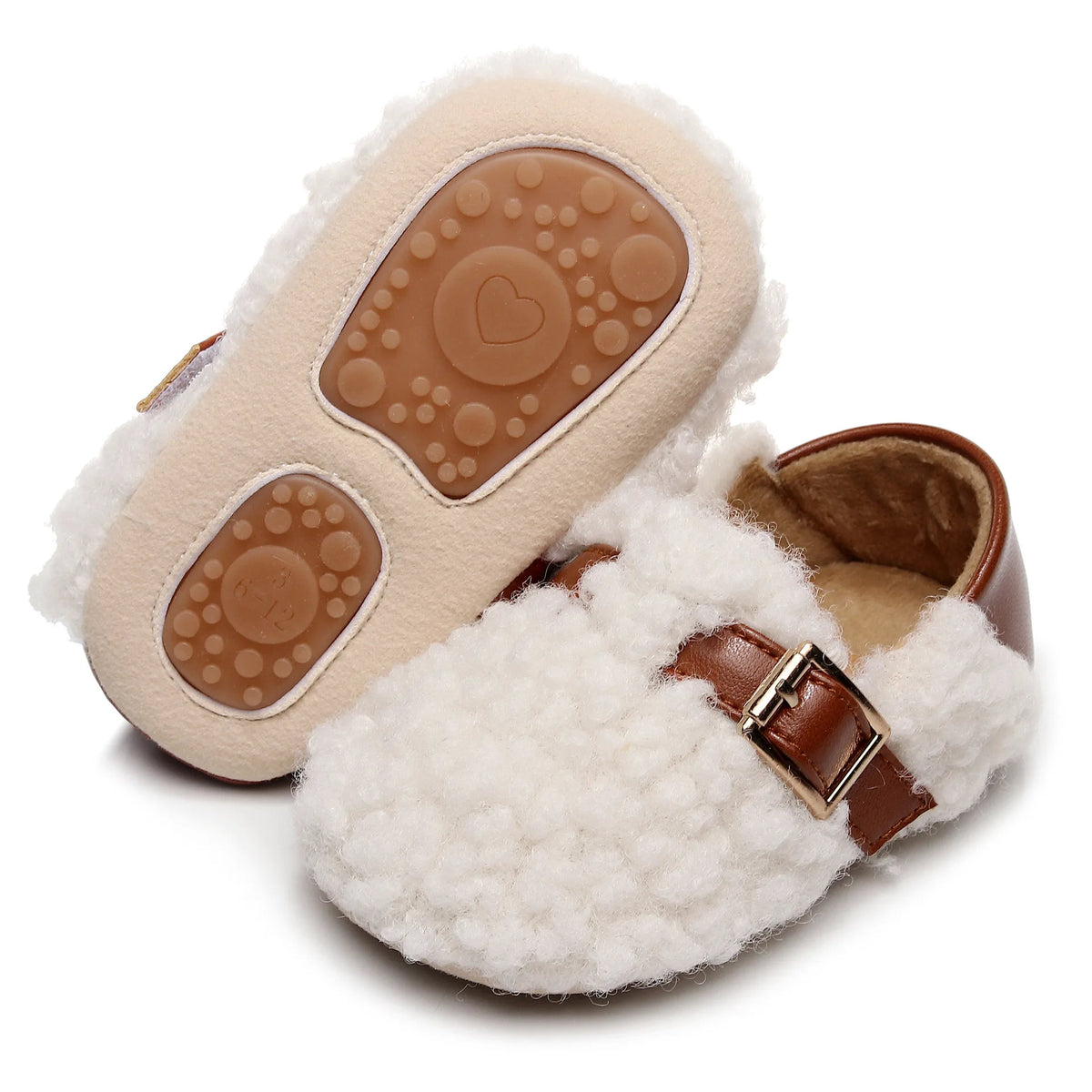 Zapatos para caminar estilo INS para bebés, niños y niñas, primeros pasos, de felpa, gruesos, suaves, cálidos, para invierno y otoño, zapatos de moda
