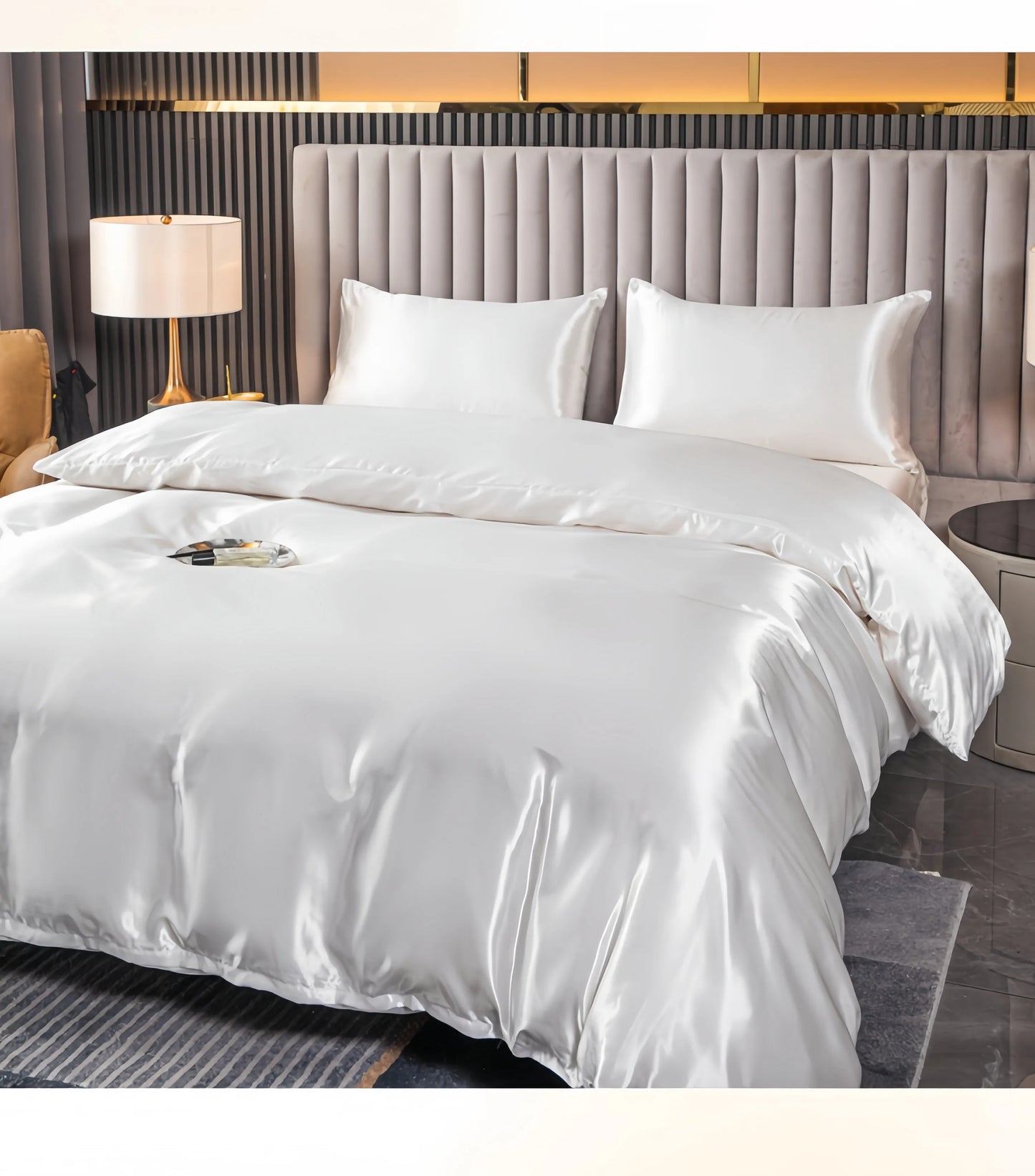 Funda nórdica Kuup con superficie satinada, juego de cama de colores, funda de edredón tamaño QUEEN KING, funda de cama de tela respetuosa con la piel de alta calidad