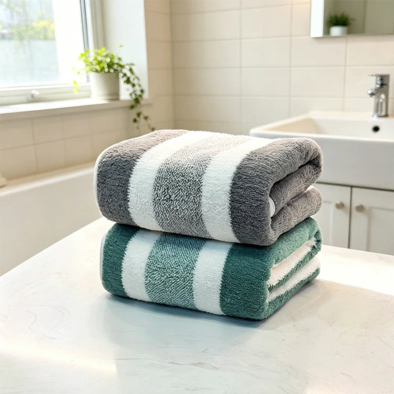 Paquete de 2 Toallas con Alta Capacidad de Absorción de Agua, Secado Rápido, Sin Desprendimiento de Pelusa y Durabilidad - Muy Adecuadas para el Hogar, la Playa y el Rostro