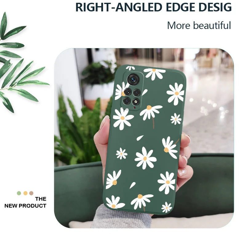 Funda de teléfono con diseño de margaritas para Xiaomi Redmi Note 14 13 12 12S 11 11S 10 10A 10T 10S 9T 9 8 7 Pro Plus 10C 4G 5G