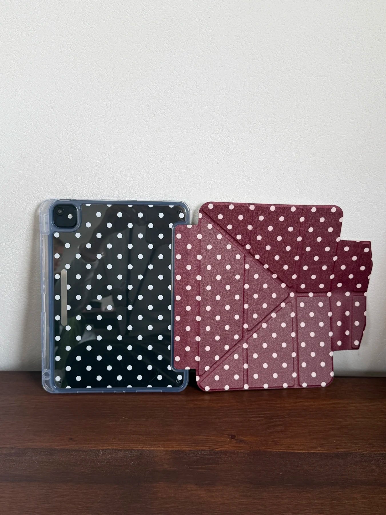 Funda para iPad plegable en Y con lunares y cierre a presión (6 colores) para iPad10/11th Air 11 4/5 10,9 Pro 11 12,9 iPad 10,2 7/8/9th Gen