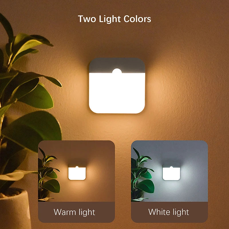 Luz nocturna inalámbrica LED, lámpara de pared recargable con sensor de movimiento humano, para acampar, escaleras de verano, armario, cocina, inodoro