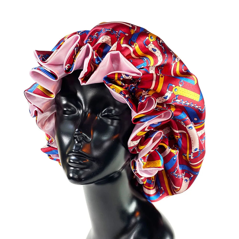 Nuevo Gorro de satén, gorro grande de satén forrado, gorro para dormir, gorro sedoso para dormir de noche, gorro para mujer, estilismo para el cabello