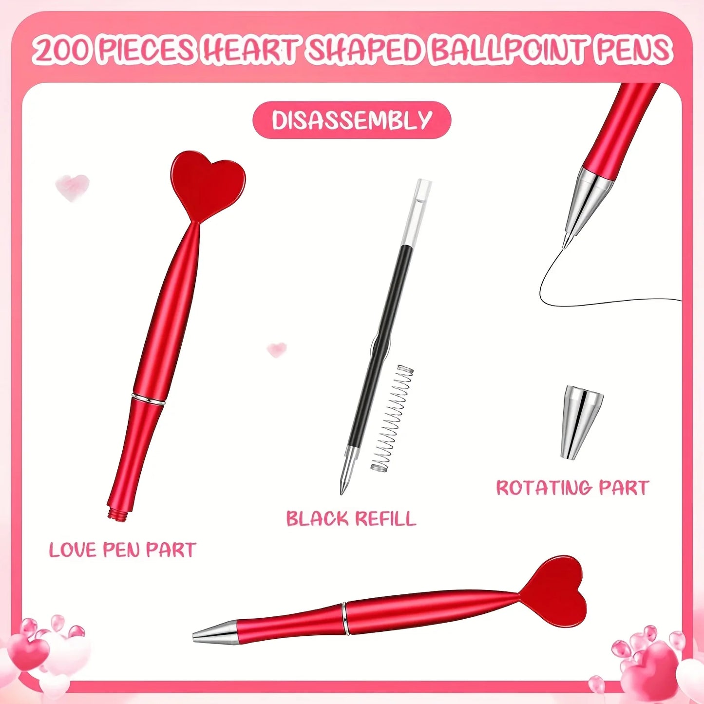 12 Uds. Bolígrafos con forma de corazón para el Día de San Valentín, bolígrafos Rollerball de tinta de Gel negro para suministros escolares de oficina, bolígrafos de regalo para niños