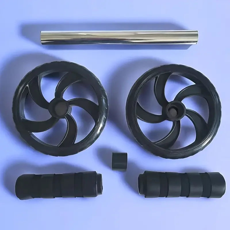 Rodillo Abdominal Silencioso de Doble Rueda - Hecho de PVC y Acero Inoxidable, Adecuado para Entrenamiento de Fuerza del Core y Entusiastas del Fitness, Rodillo para Músculos Abdominales, Equipo de Ejercicio