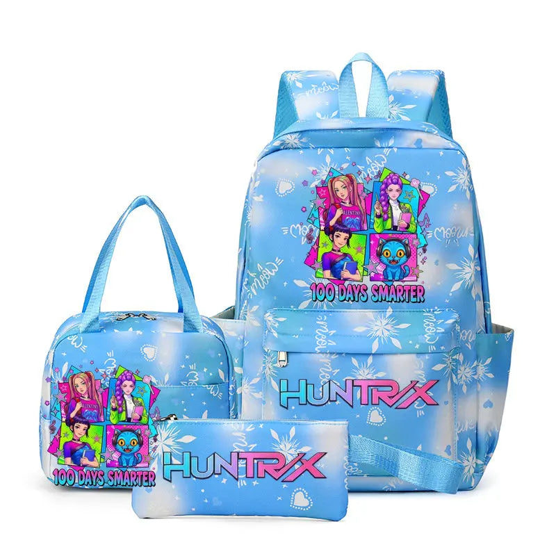 Mochila escolar KPop Demon Hunters, juego de 3 piezas, bolsa de almuerzo, estuche para lápices, regalo de regreso a la escuela para niñas, mochila de ocio, bolsas de viaje para adolescentes
