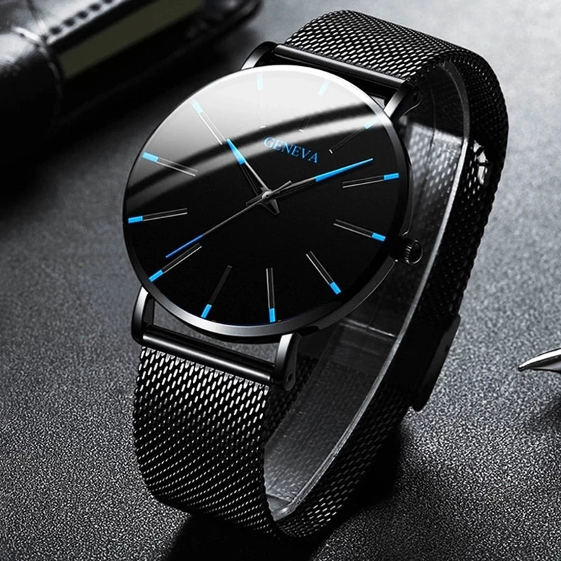 Reloj de pulsera de cuarzo para hombre minimalista ultrafina