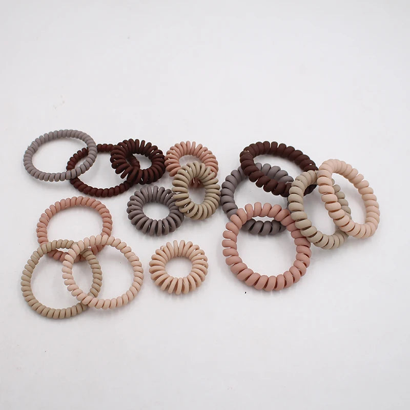Banda elástica para el cabello, banda para el pelo con cable en espiral esmerilado, lazo para el pelo, Goma elástica para la cabeza, color liso mate, 5 unidades por juego, nueva moda