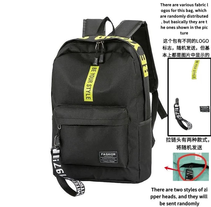 Mochila de tendencia de moda para hombres y mujeres, bolsa para estudiantes de secundaria, gran capacidad, versión coreana de th