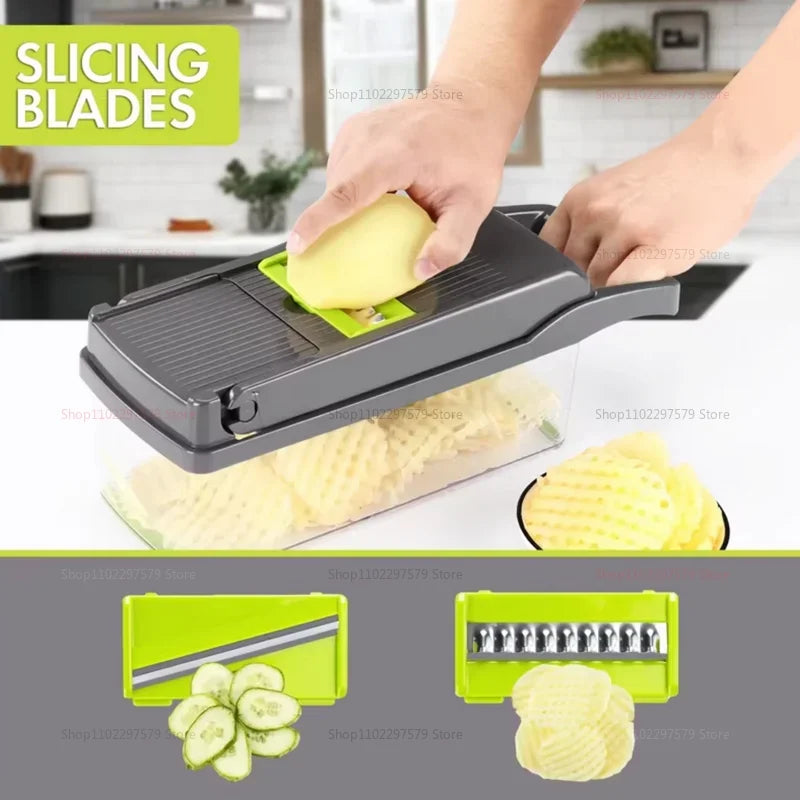 Picadora de cocina portátil multifuncional, trituradora de verduras, rallador de patatas y zanahorias, procesador de alimentos para el hogar de frutas y verduras