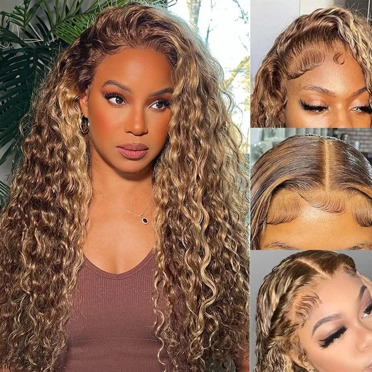 Peluca BOB de onda profunda, cabello humano 13x4 HD, pelucas frontales de encaje rizado, cabello humano prearrancado y Go, BOB Frontal corto y rizado sin pegamento