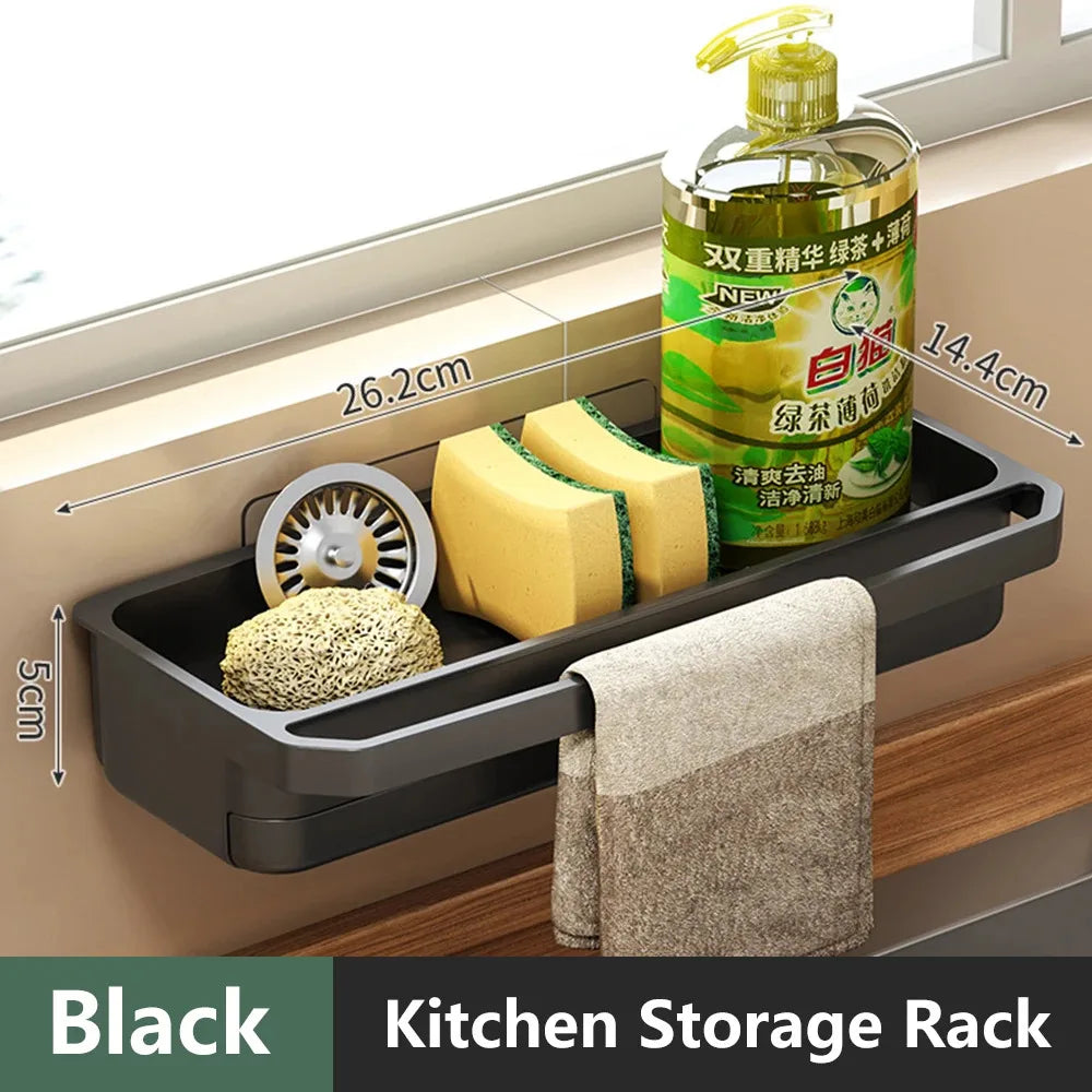 Organizador de fregadero de cocina, escurridor, estante autodrenante, soporte de esponja, grifo de paños de cocina, almacenamiento, escurridor de jabón, accesorios de cocina