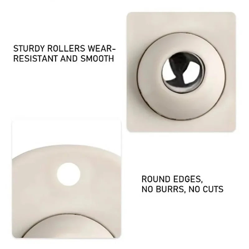 Ruedas Giratorias Mini Autoadhesivas de Acero Inoxidable, Polea Universal con Rotación de 360 Grados para Muebles y Cajas de Almacenamiento