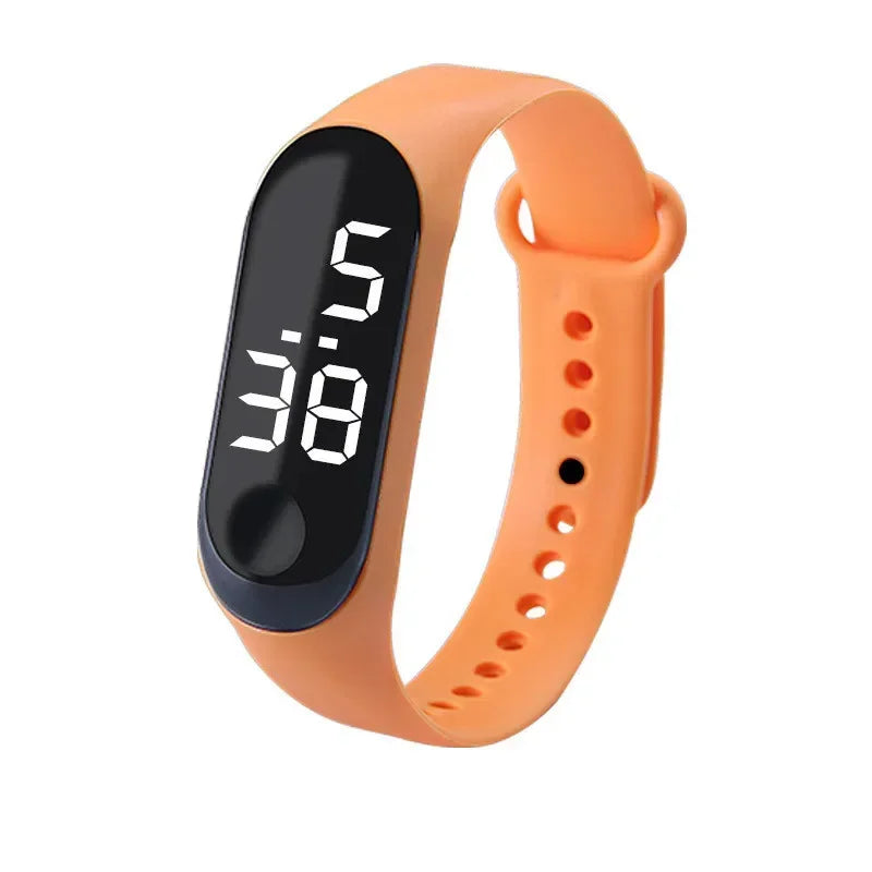 Reloj deportivo resistente al agua para niños, reloj Digital LED con pantalla táctil inteligente, correa de silicona de dos tonos, reloj para hombres y mujeres, reloj para estudiantes