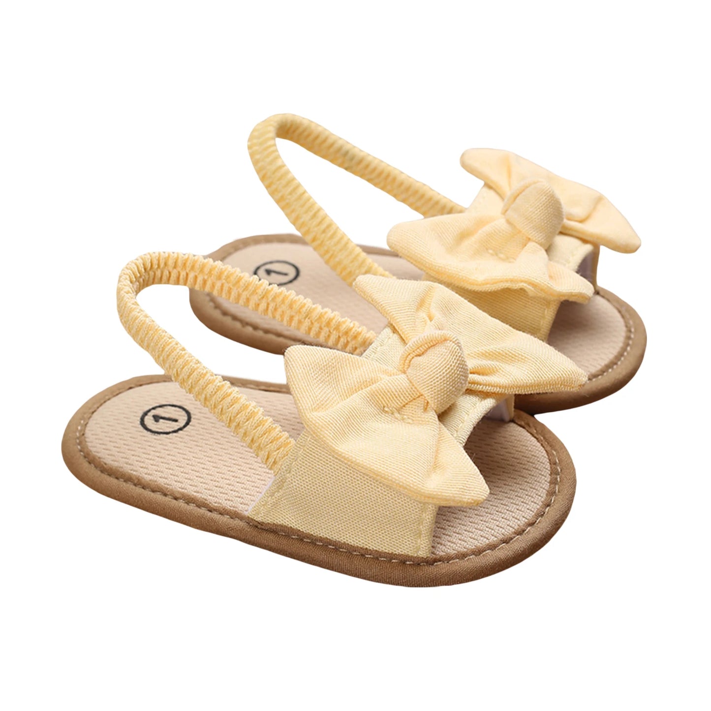 Lindas sandalias de bebé con lazo para niña, zapatos de verano de princesa, suela suave, antideslizantes, punta abierta, zapatos infantiles para caminar, zapatillas de playa