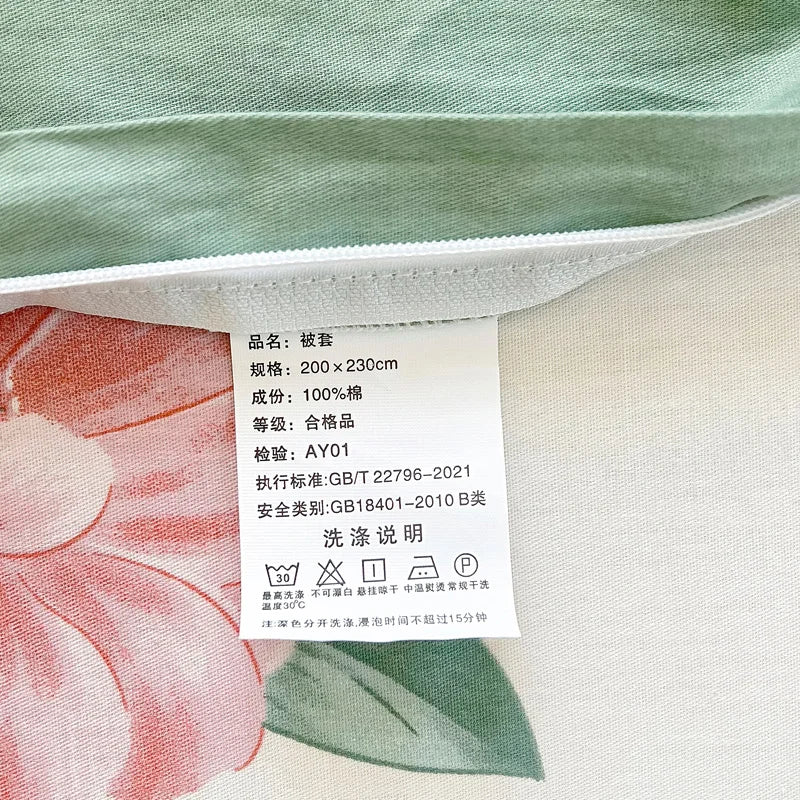 Juego de fundas de edredón 100% de algodón, ropa de cama con estampado de flores, suave y agradable para la piel, 1 unidad, 2 fundas de almohada, 3 unidades
