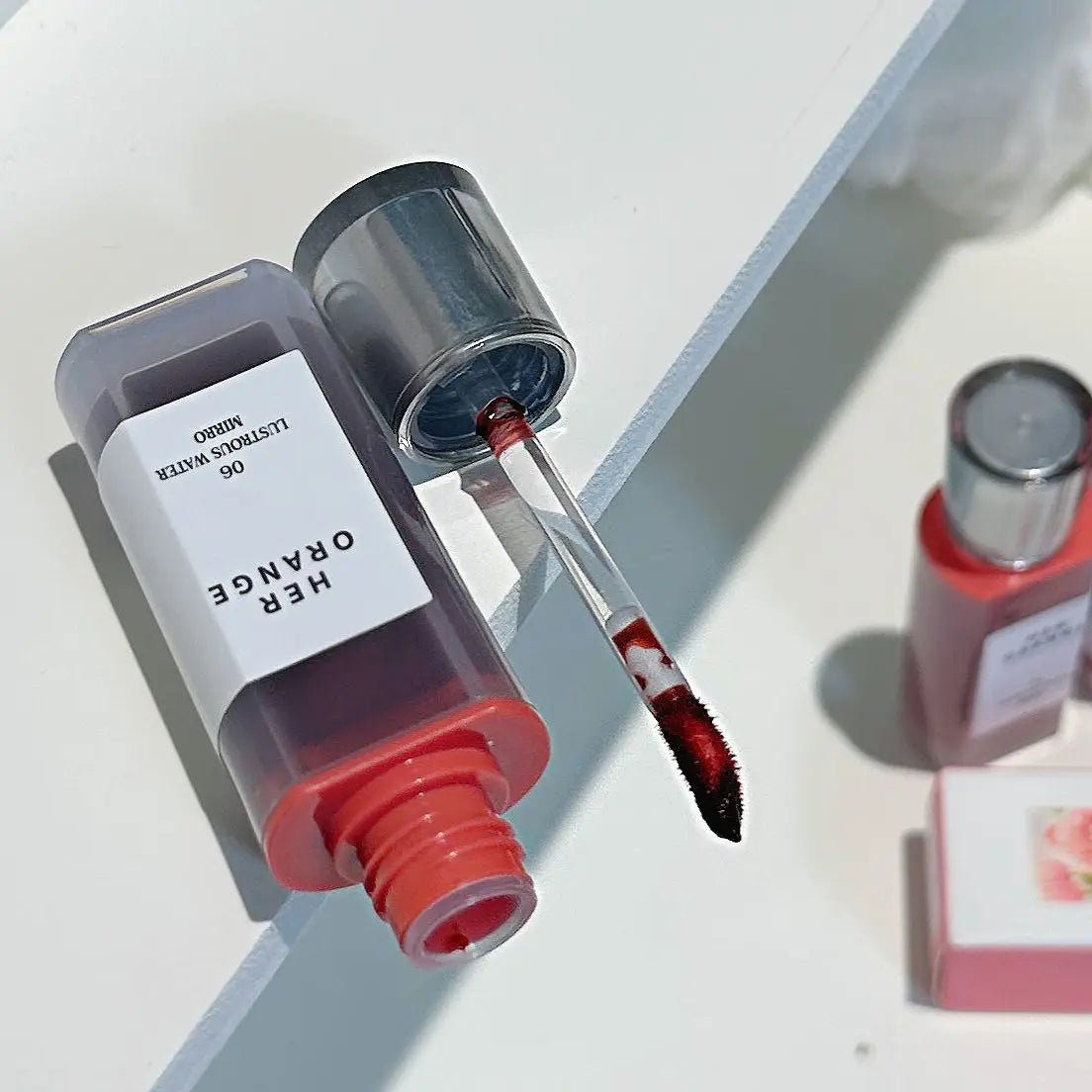 Tinte Labial Hidratante con Brillo Herorange, Textura Acuosa, Labios Voluminosos con Efecto Cristal, Larga Duración, No Reseca, Maquillaje Diario para Citas