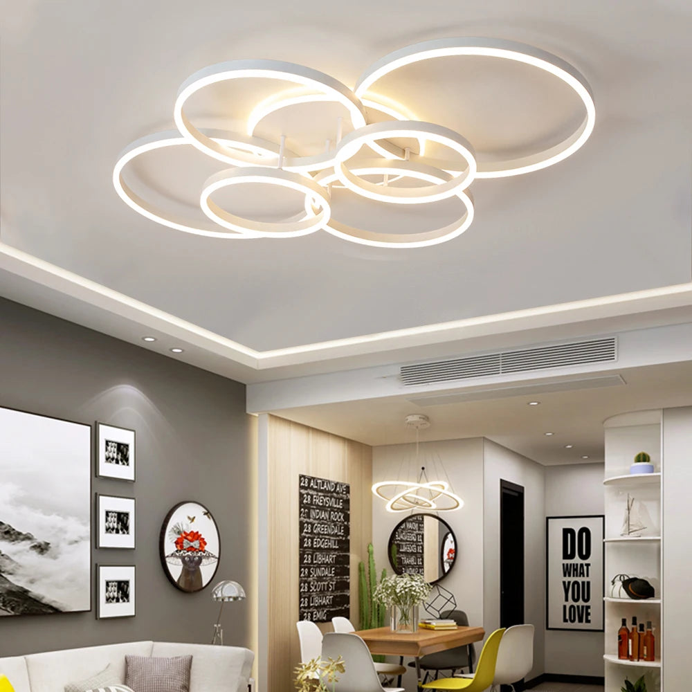 Lámpara de techo LED moderna, iluminación para el hogar, sala de estar, estudio, dormitorio, lámpara de techo regulable, iluminación interior, lámparas de decoración