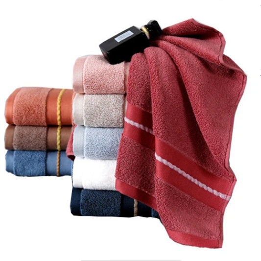Toalla de algodón puro, toallas absorbentes para adultos, Color sólido, toalla de ducha de mano suave y absorbente para la cara, 34x74cm
