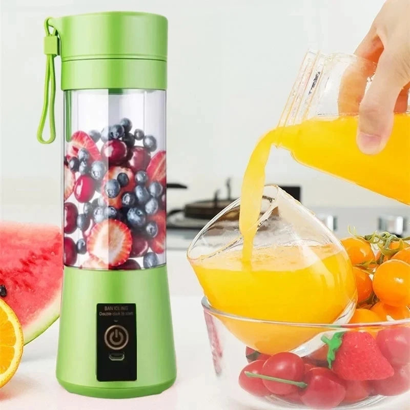 Licuadora de jugos doméstica de 380 ml, mini licuadora eléctrica, licuadora de batidos recargable por USB, licuadora portátil, electrodomésticos para el hogar