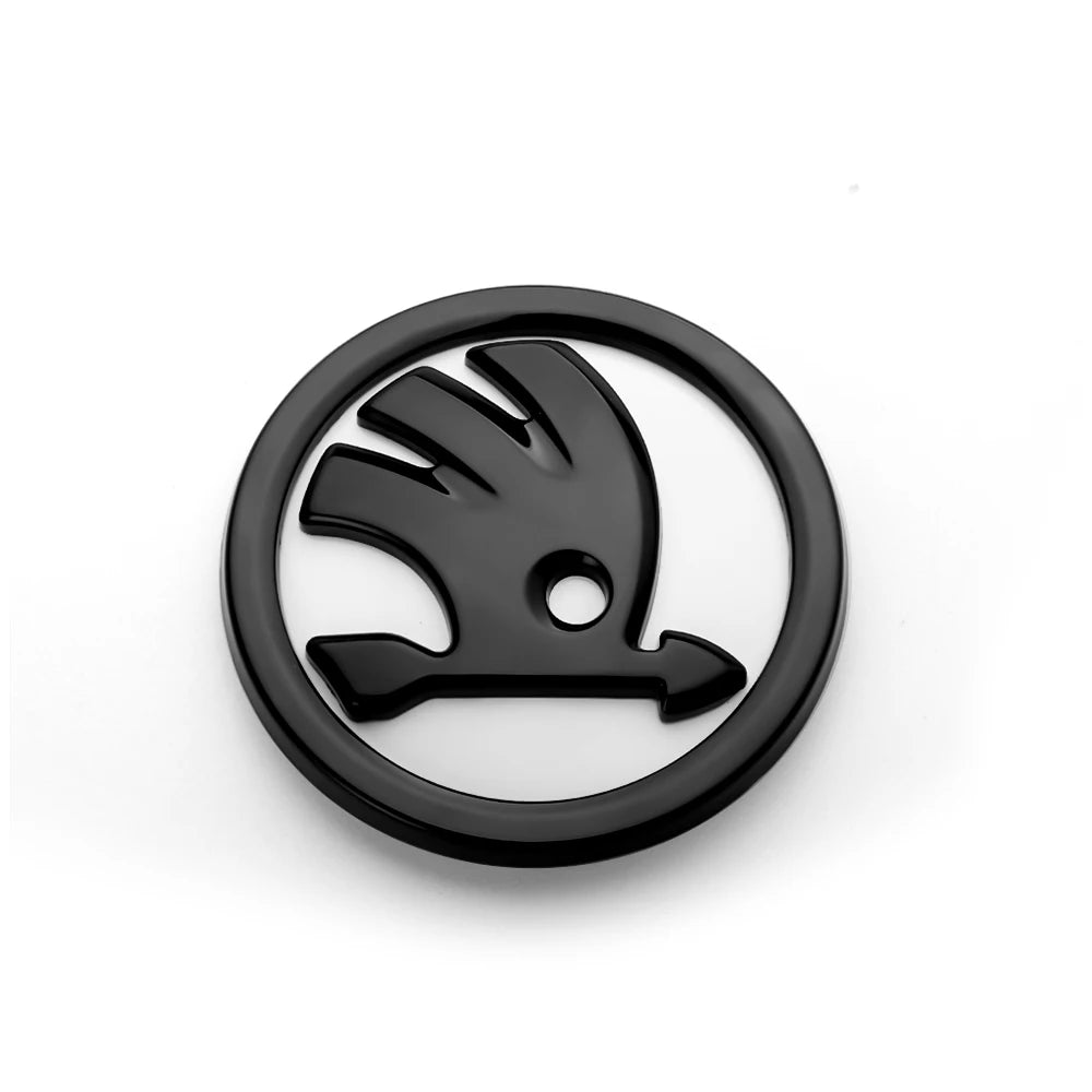 Emblema ABS de 80/90/100mm para el capó delantero del coche, adhesivo para maletero, para Skoda Yeti, Octavia, Fabia, Kodiaq, Rapid, Karoq, Superb, Kamiq S