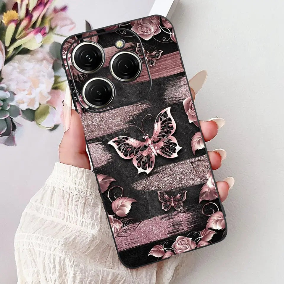 Para Tecno Spark 20c 20 Pro Plus Spark20 Pro Funda de teléfono Funda trasera de goma suave Mujer moda patrón de dibujos animados Funda de parachoques