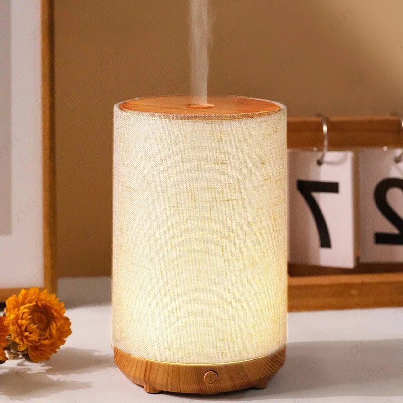 Máquina de aromaterapia USB de tela Simple de campo Ins, luz nocturna para dormitorio, hogar, máquina ultrasónica de aromaterapia de aceite esencial