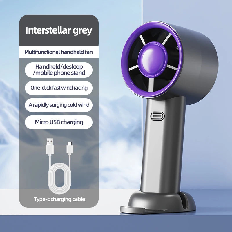 Mini Ventilador de Mano USB de Carga Rápida, Ventilador Portátil Silencioso de Alta Velocidad para Viajes y Actividades al Aire Libre