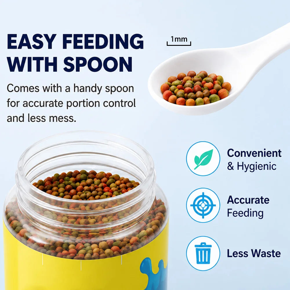Alimento en Pellets para Peces con Anillo Flotante Cuadrado, Set para Betta y Peces Dorados, Potenciador de Color Nutritivo, Combo ZORILYNX Plus X2