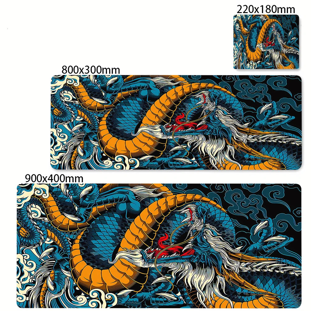 Alfombrilla grande para ratón de dragón blanco y negro, alfombrilla para ratón para juegos, Base de goma grande, alfombrilla para ratón, alfombrilla para escritorio púrpura, alfombrillas para ratón 400x900