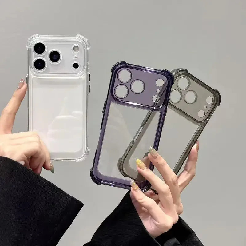 Funda de teléfono transparente a prueba de golpes de lujo para iPhone 17 Pro 16 15 14 13 12 11 17 Pro Max 17 Air Clear funda de parachoques suave