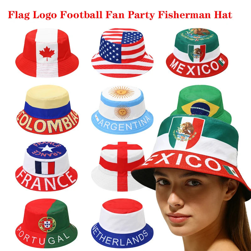 Sombrero de Pescador con Bandera Nacional de 2026 Países, Reversible, para Hombres y Mujeres, para Fiestas de Fútbol, Copa de Fútbol, para Aficionados al Fútbol