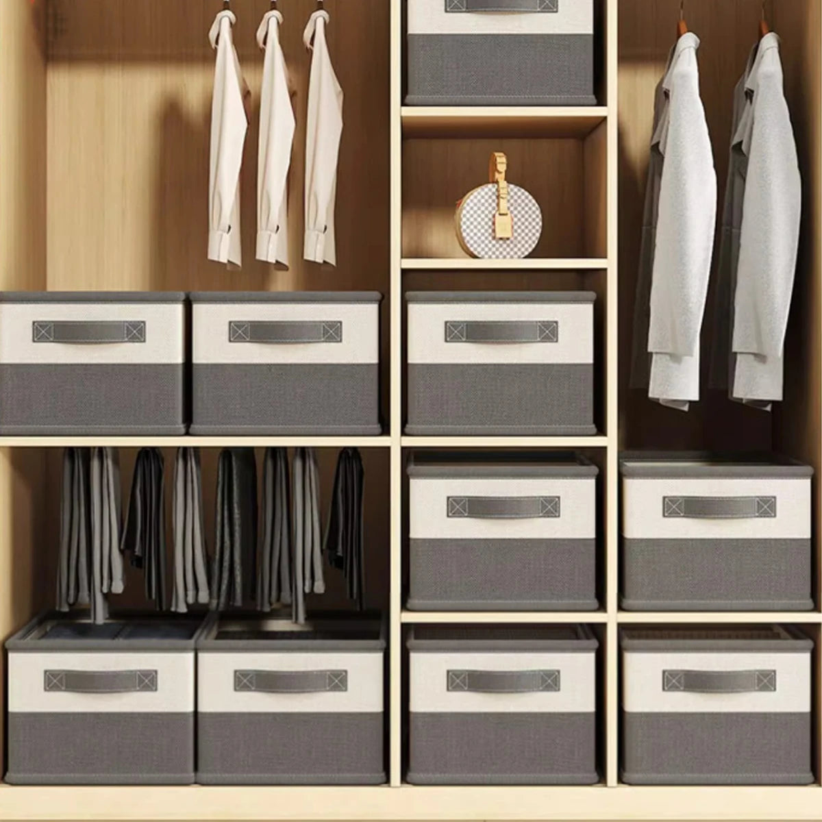 Caja de almacenamiento para el hogar para ropa de cama y ropa, organizador para el hogar con compartimentos, almacenamiento debajo de la cama, organizador de ropa que ahorra espacio