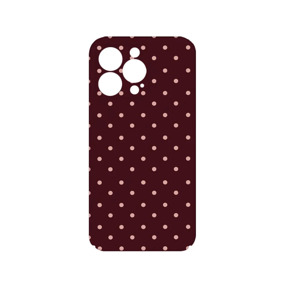 Funda de teléfono Ins marrón rojo lunares para IPHONE 16 15PRO MAX 14 PLUS 13 12 MINI 11 acrílico TPU dos en uno fundas de teléfono magnéticas