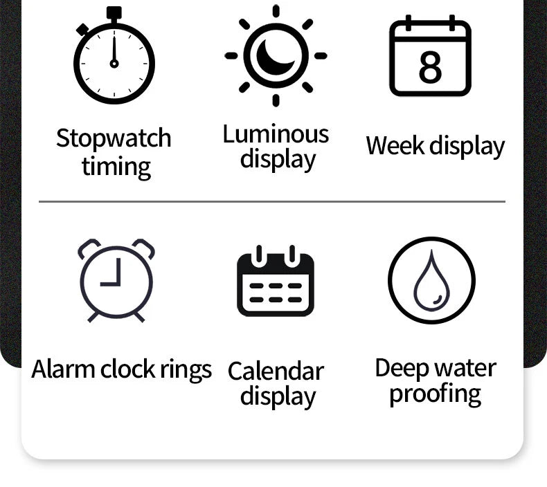 2025 Reloj electrónico deportivo rectangular para hombre, resistente al agua, alarma de luz nocturna, reloj Digital ligero y portátil para hombre