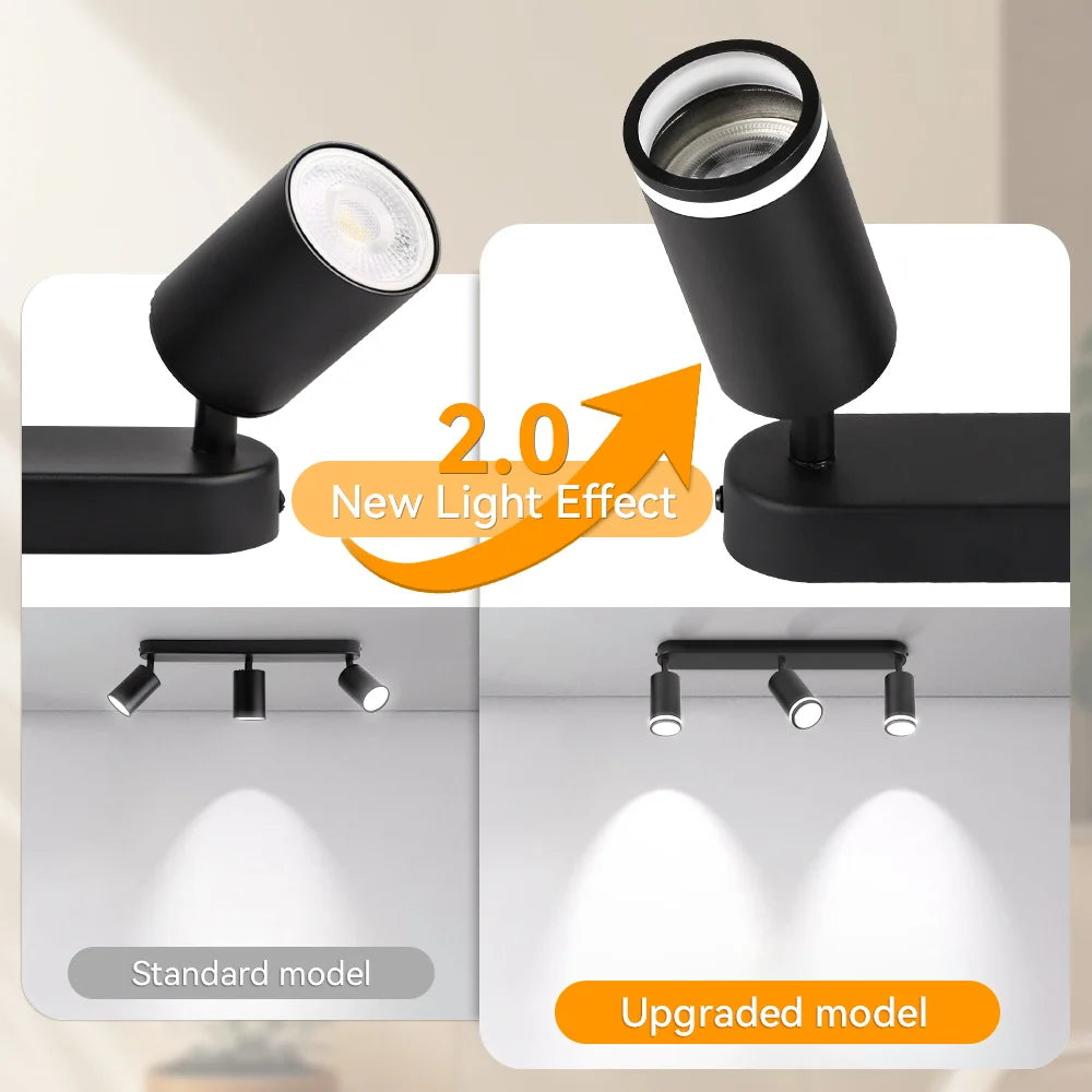 Lámpara de techo, luz de pista LED para dormitorio, pasillo, tienda, lámpara superior, bombilla GU10, iluminación de repuesto, focos LED ajustables