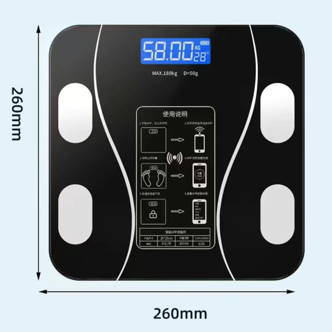 Nueva báscula de grasa corporal USB, báscula de grasa casera inteligente y precisa, báscula corporal para adultos, báscula electrónica pequeña, báscula corporal