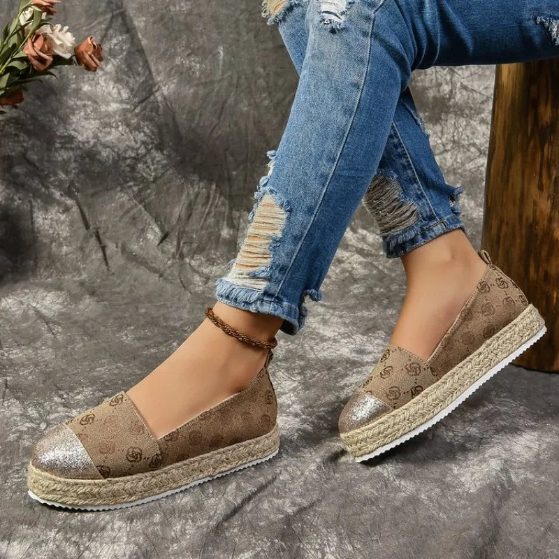Zapatillas planas con punta redonda para mujer, zapatos de moda informales, antideslizantes, simples, colores mezclados, primavera y otoño