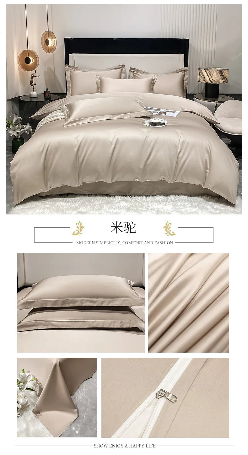 Juego de cama de lujo 100% algodón egipcio funda nórdica funda de almohada Ru Europa doble tamaño Queen King ropa de cama juegos de sábanas suaves