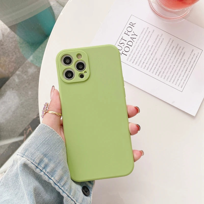 Funda de teléfono con protección de cámara para iPhone 11, 12, 13, 14 Pro Max XS X XR 7 8 Plus SE 2020, fundas traseras de parachoques a prueba de golpes