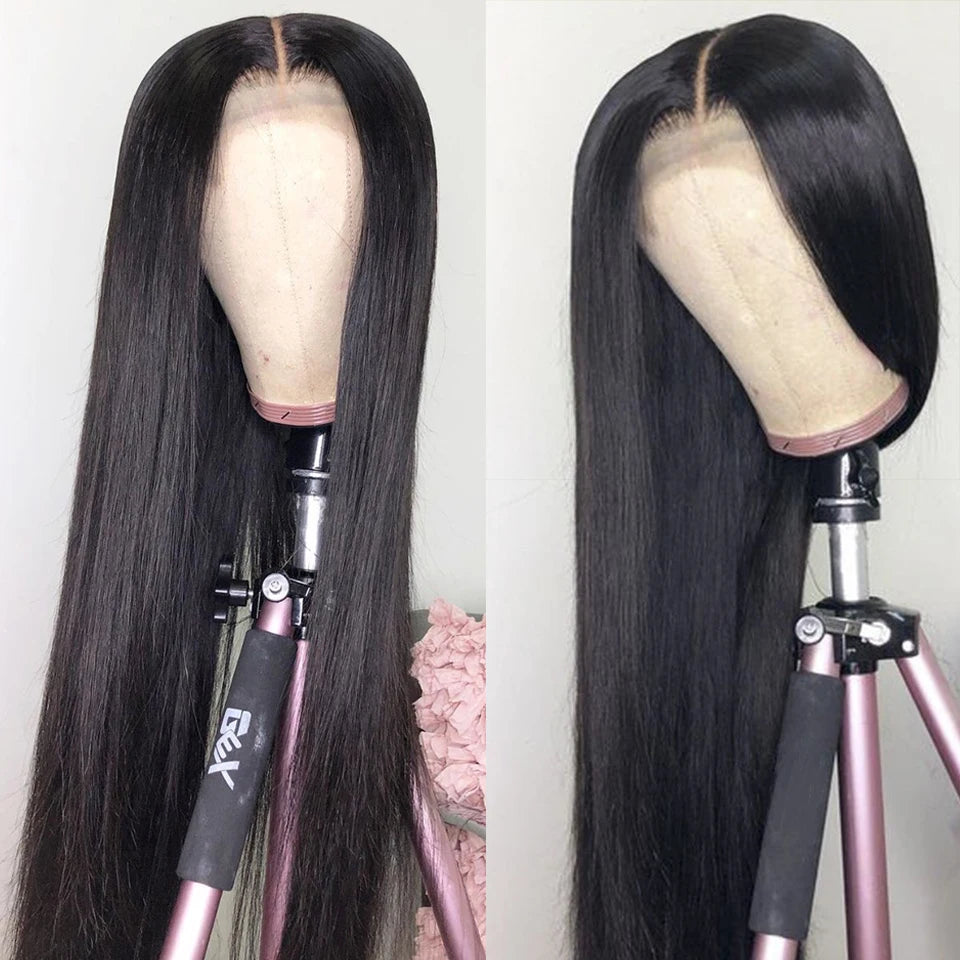 Peluca frontal de encaje HD 13x6 13x4, peluca frontal de encaje de cabello humano de 30 pulgadas, lisa como un hueso, pelucas de cabello humano con encaje transparente, peluca con cierre HD 4x4
