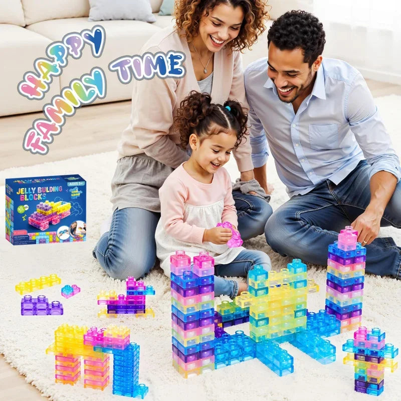 40 Bloques de Construcción Sensoriales Suaves para Niños Pequeños, Juego de Juguetes Apilables Elásticos, Set de Construcción para el Aprendizaje Temprano