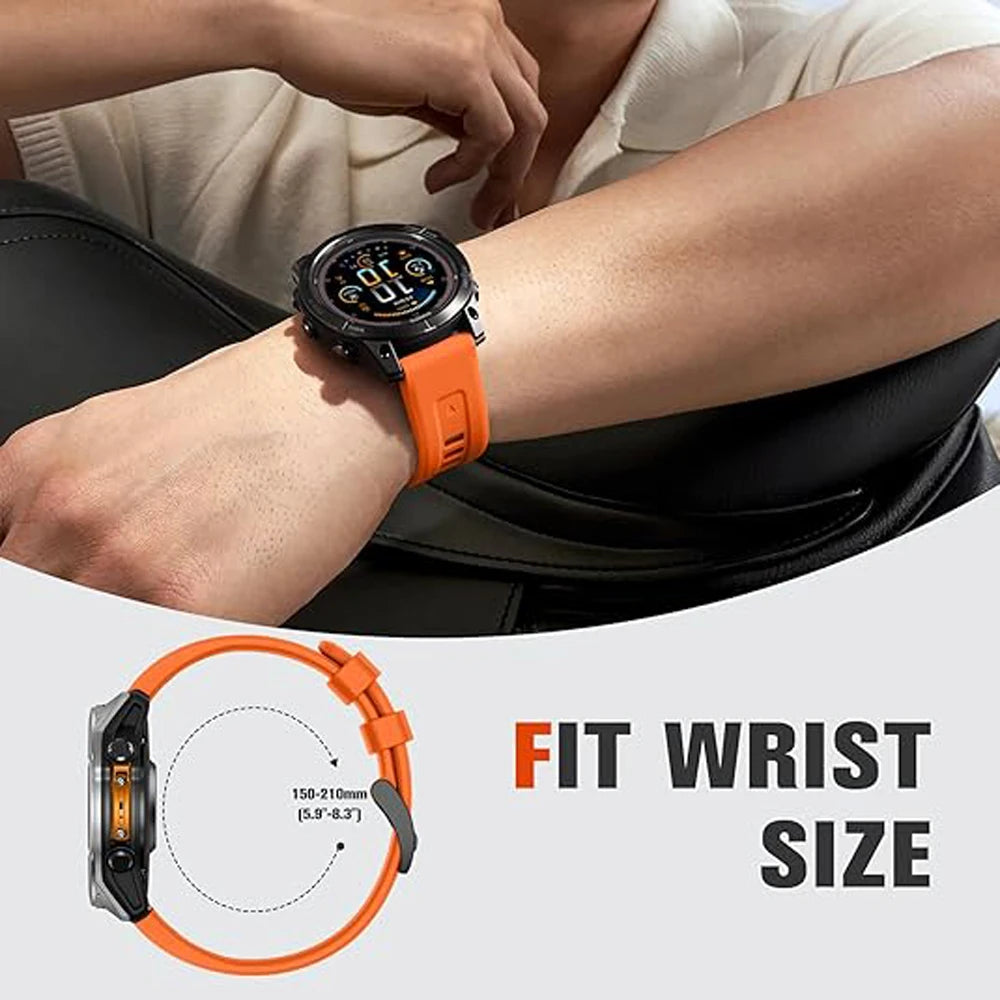 Correa deportiva de silicona QuickFit de 26 y 22mm para Garmin Fenix 7 7X PRO 6 6X GPS 5 5X Plus 3 HR Epix Pro instinto 2X