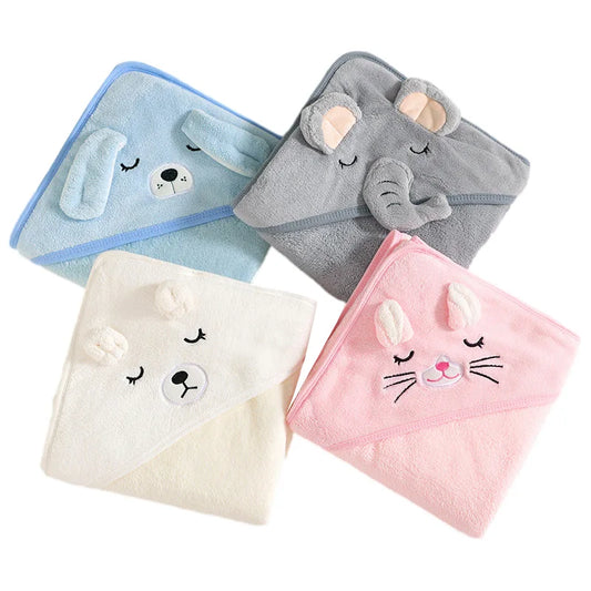 Toallas de Baño para Bebés con Diseño de Animales de Dibujos Animados, Toalla con Capucha Suave para Recién Nacidos, Bata de Baño para Niños Pequeños, Envoltura Cálida para Dormir para Niños y Niñas