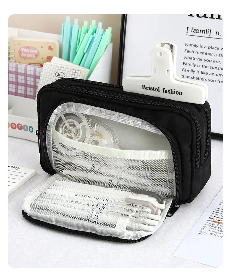 Estuche para lápices de las Chicas Superpoderosas, estuche para lápices con múltiples bolsillos, bolsa para lápices de gran capacidad para estudiantes, bolsa organizadora de papelería, regalo